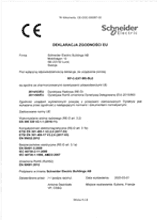 Podgląd Deklaracja zgodności czujnik RP-C-EXT-MS SmartX 