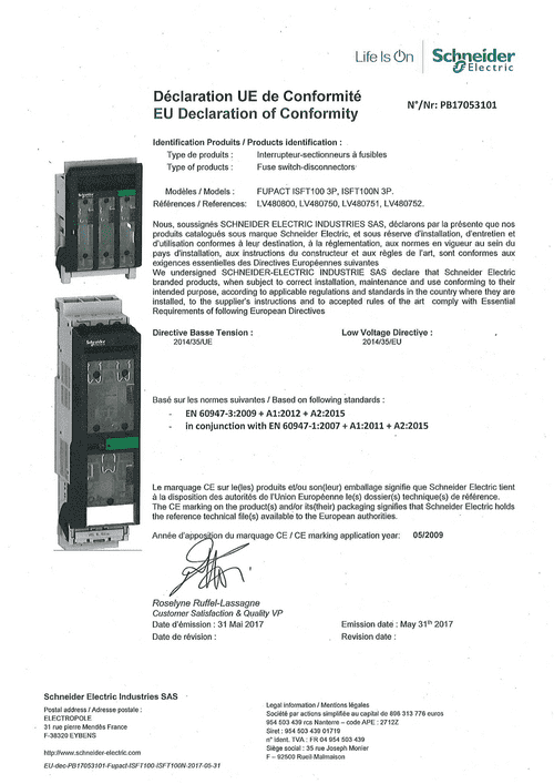 Podgląd Deklaracja zgodności ISFT100 ISFT100N 