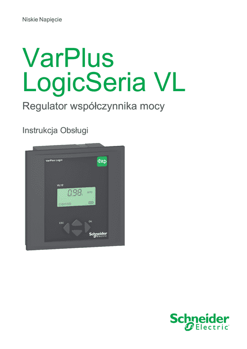 Podgląd Instrukcja użytkownika regulator współczynnika mocy VarplusLogic
