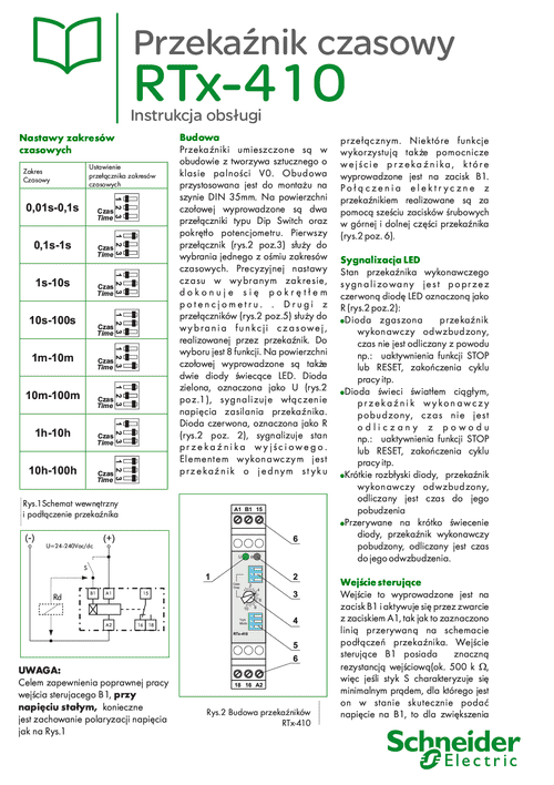 Podgląd Instrukcja obsługi mikroprocesorowe przekaźniki czasowe RTx-410 
