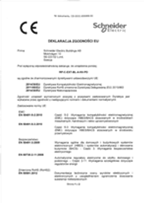 Podgląd Deklaracja zgodności moduł RP-C-EXT-BL-4 SmartX 