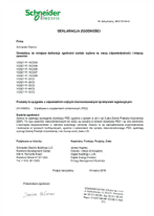 Podgląd Deklaracja zgodności zawór VGS211F-xxCSxx