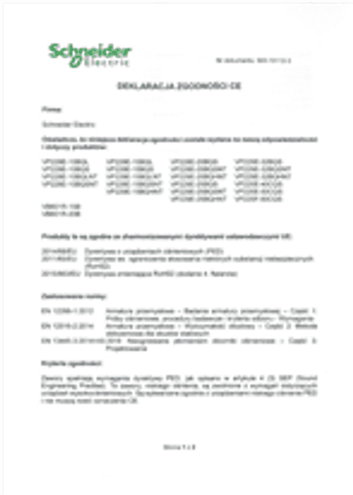 Podgląd Deklaracja zgodności zawór VP220 DN40-50 VP228 VP229 VB601