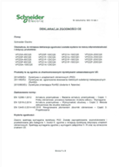 Podgląd Deklaracja zgodności zawór VP220 DN65-100 VP221 VP222