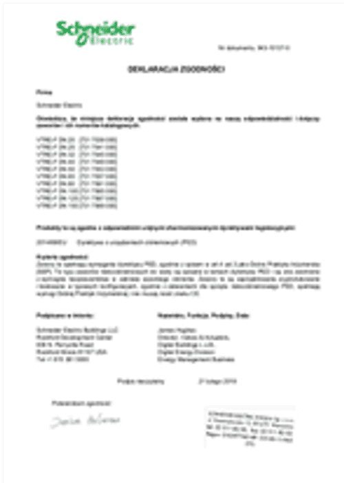 Podgląd Deklaracja zgodności zawór VTRE-F
