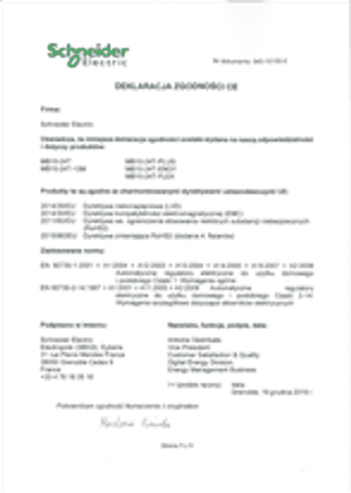 Podgląd Deklaracja zgodności siłownik MB10