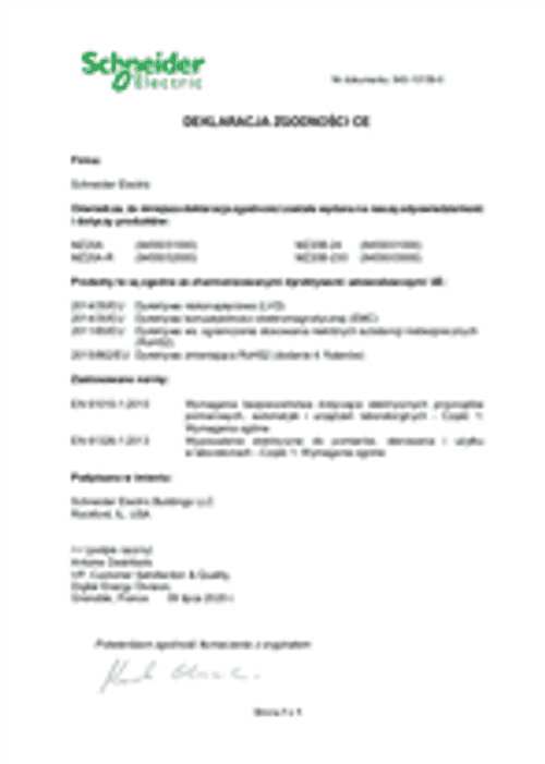 Podgląd Deklaracja zgodności siłownik MZ20