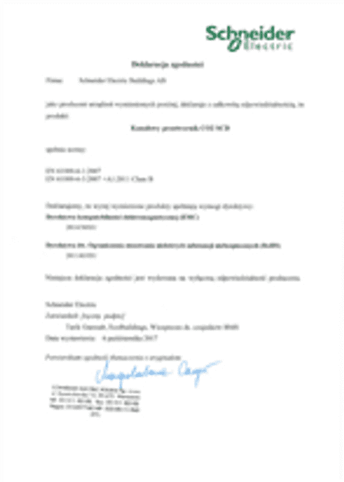 Podgląd Deklaracja zgodności czujnik SCD