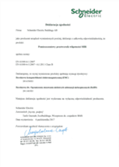 Podgląd Deklaracja zgodności czujnik SHR