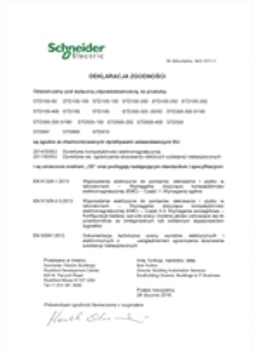 Podgląd Deklaracja zgodności czujnik STD100…670
