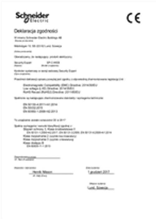 Podgląd Deklaracja zgodności sterownik SP-C-WEB