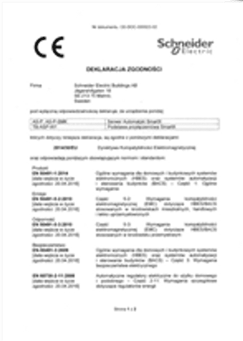 Podgląd Deklaracja zgodności serwer AS-P SmartX 